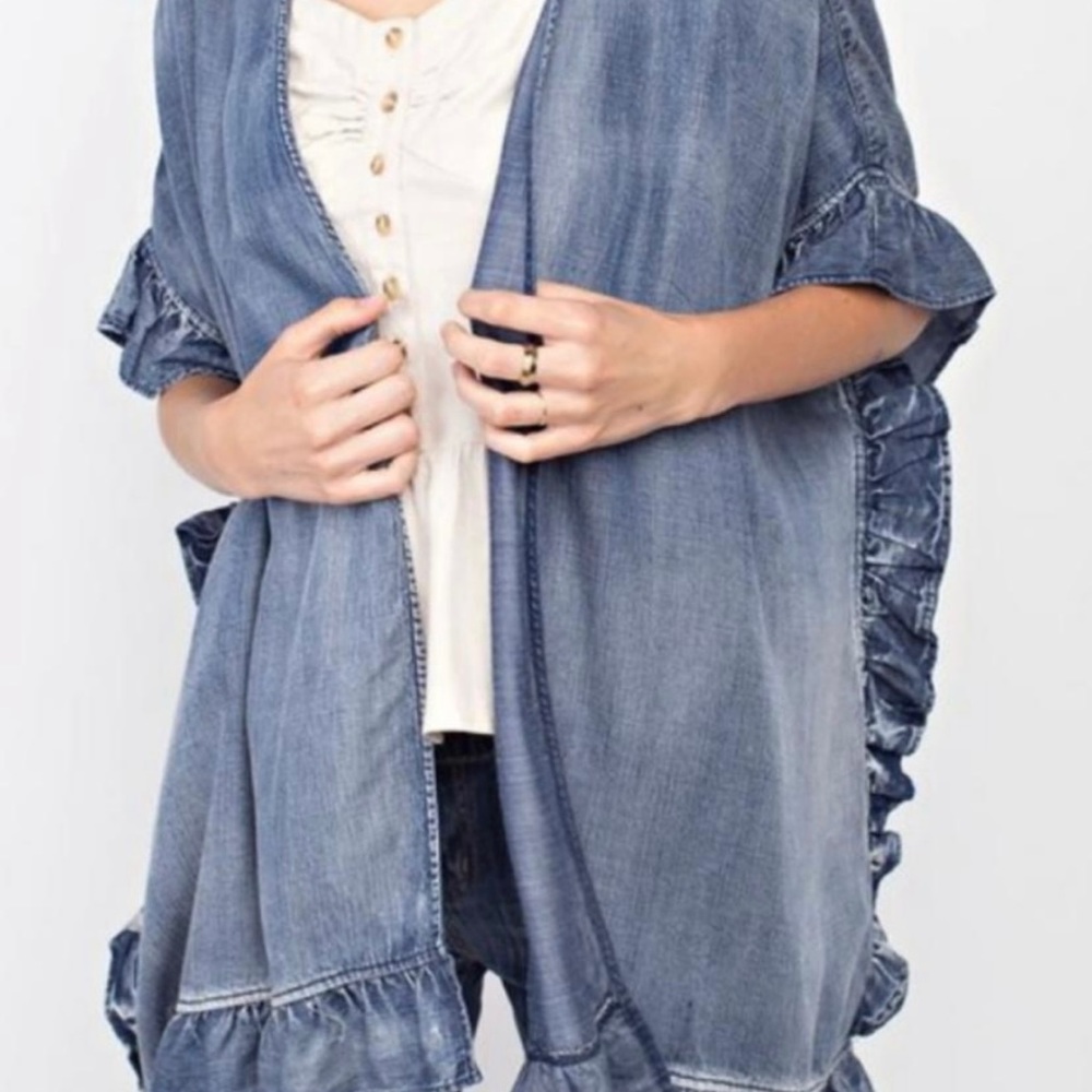 Loose Ruffled Kimono by aestian.com